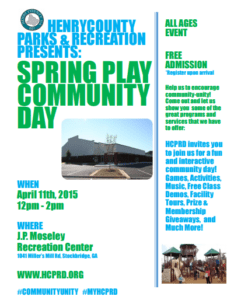 Spring Play Community Day at JP Mosley Park Community Center in Stockbridge
